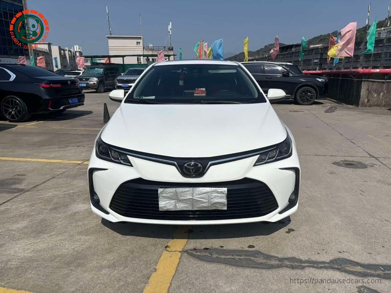 Rear view of a white 2019 Toyota Corolla sedan